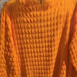 SOLD Vibrant Orange Textured Top